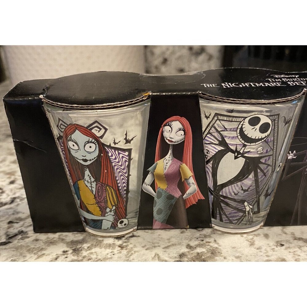 Disney Nightmare Before Christmas Halloween 6ct Glassware Shot glass Set NEW!